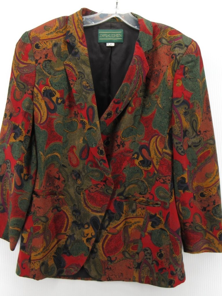 Vintage J Mclaughlin Blazer 8 Tapestry Paisley Jacket Coat Colorful
